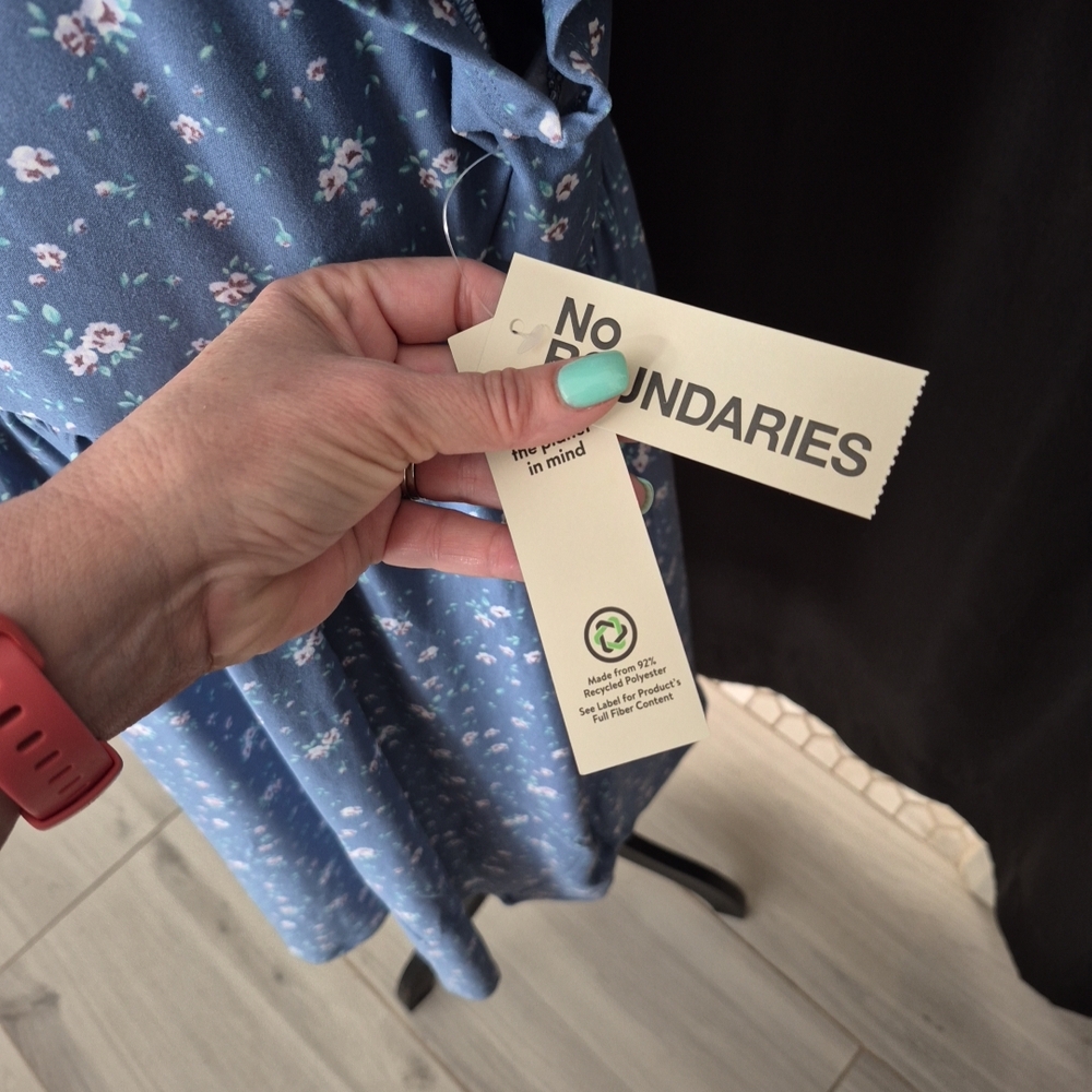 No Boundaries Blue Floral Maxi Dress - Picture 3 of 5